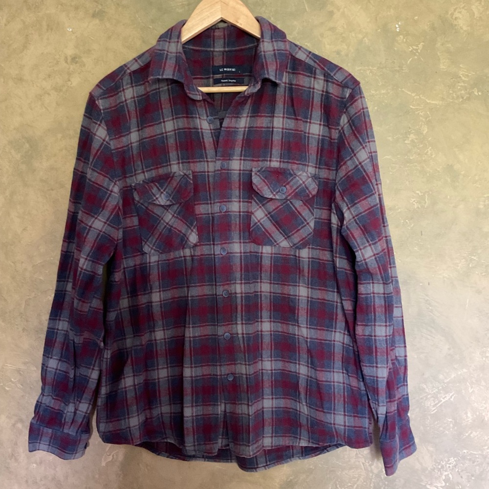 LC Waikiki Plaid Cotton Flannel Button Down Shirt